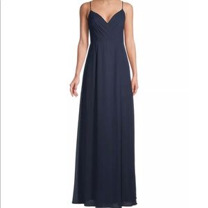 Navy Bill Levkoff Bridesmaid Dress